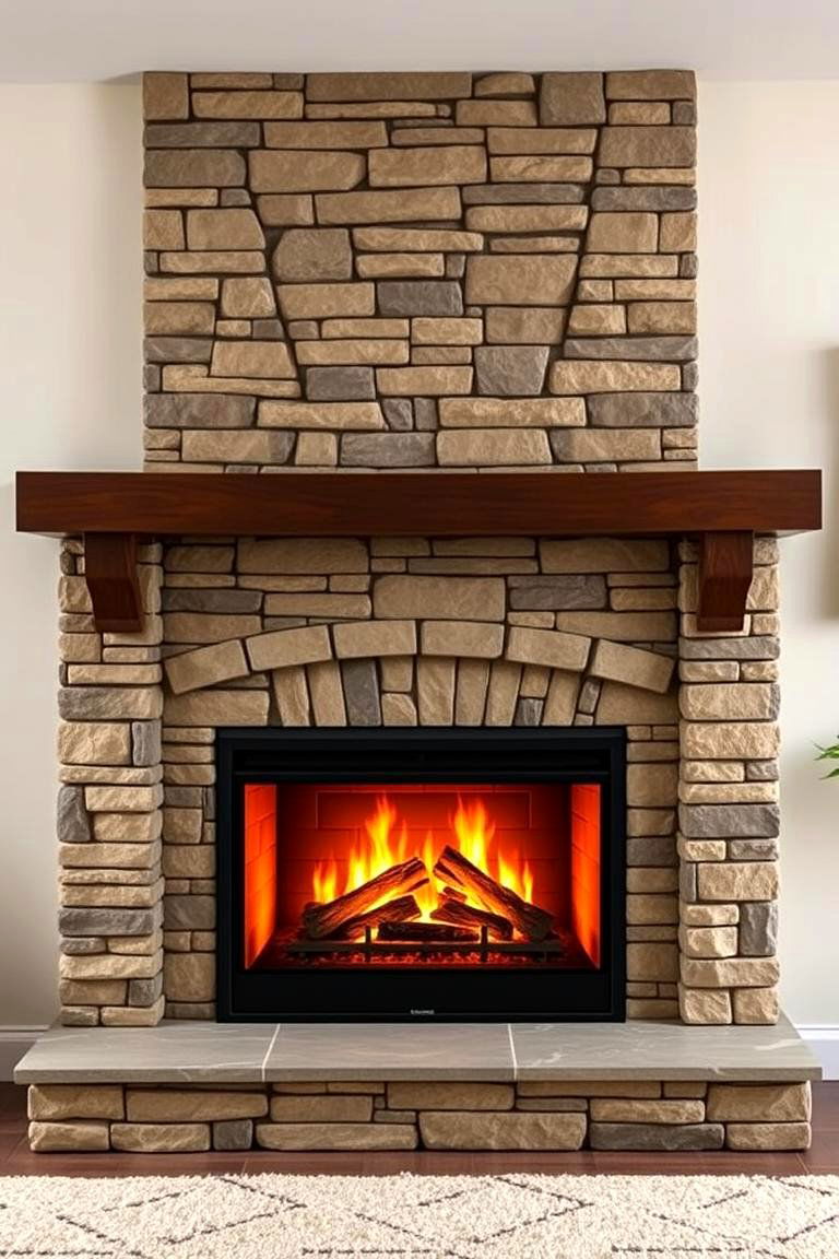Faux Stone Fireplace - 25 Faux Fireplace Ideas