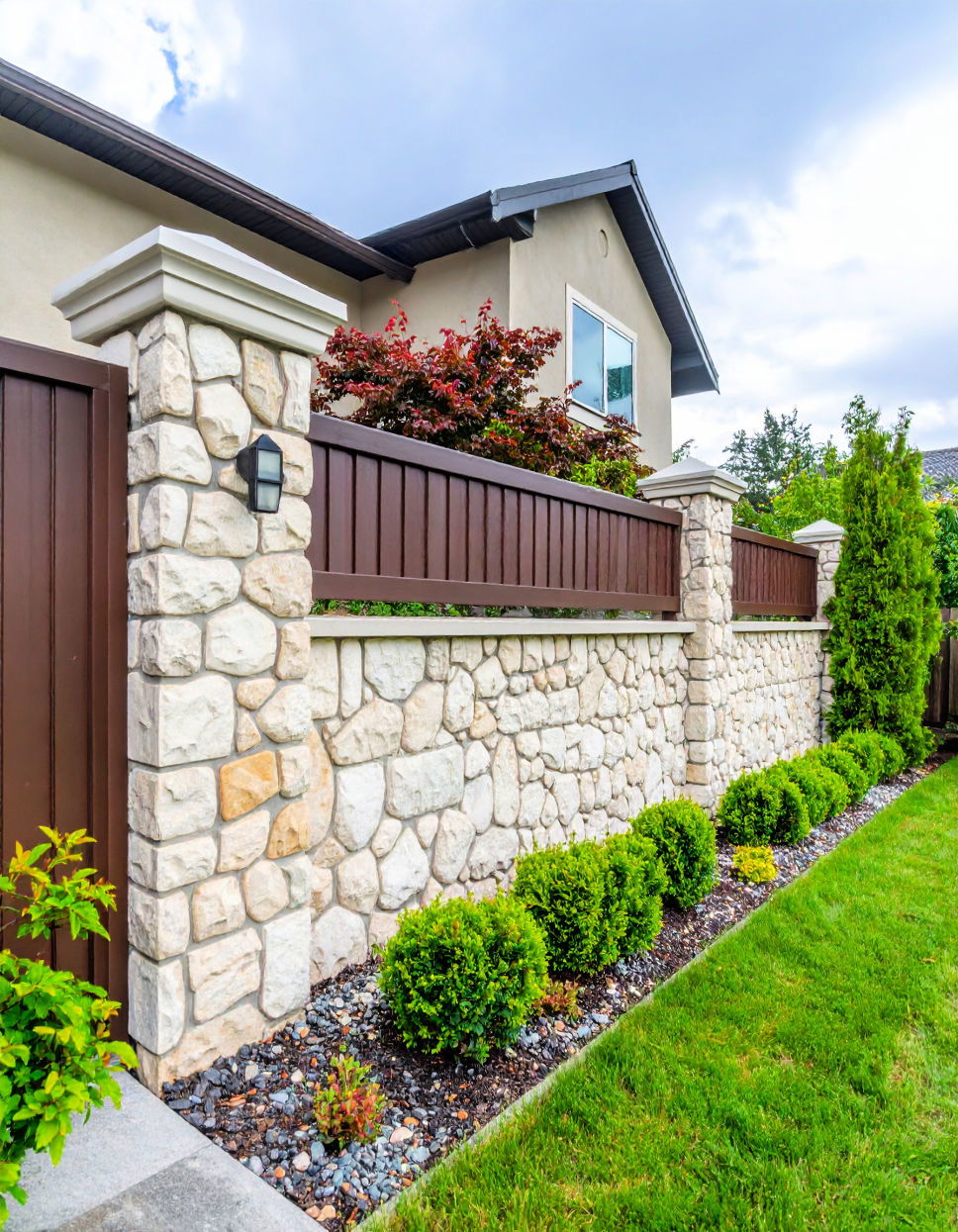 Faux Stone Look Fence Painting