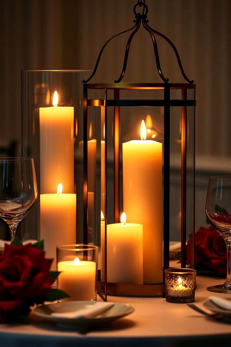 Featuring Pillar Candles - 25 Lantern Centerpiece Ideas