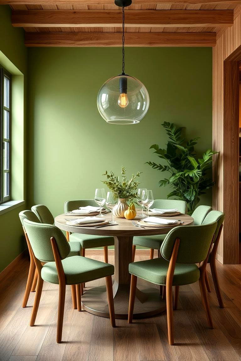 Fern Green for a Natural Organic Touch - 25 Green Dining Room Ideas