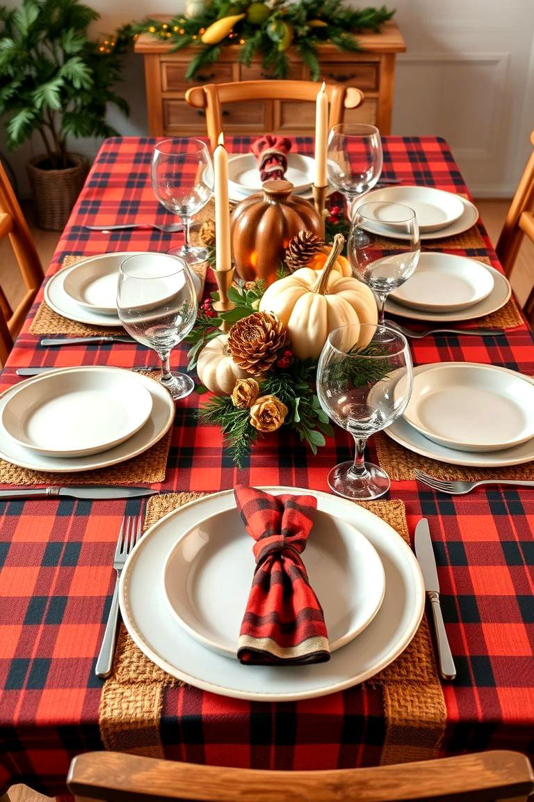 Festive Plaid - 25 Thanksgiving Table Settings
