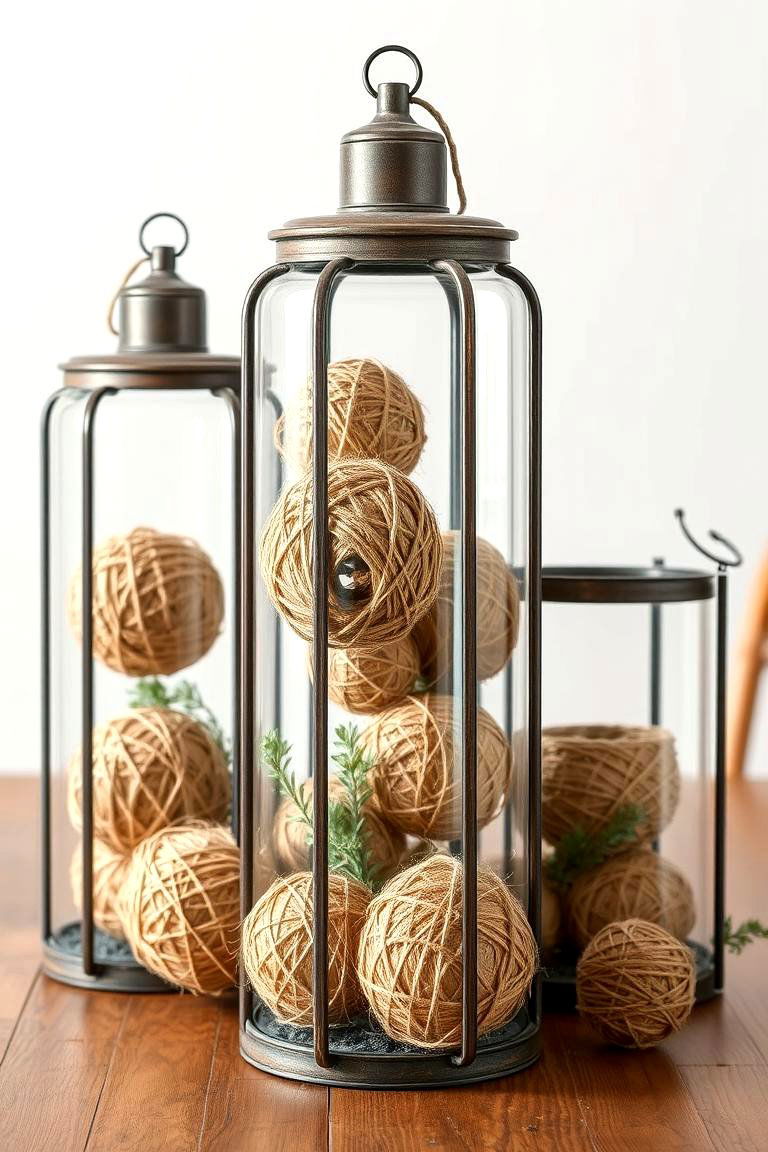 Filling with Twine Balls - 25 Lantern Centerpiece Ideas
