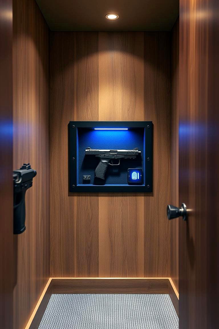 Fingerprint Activated Wall Safes - 25 Man Cave Gun Room Ideas