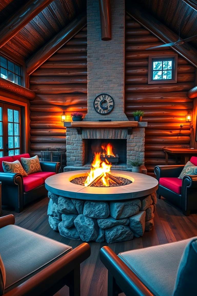 Fire Pit Fireplace - 25 Cabin Fireplace Ideas