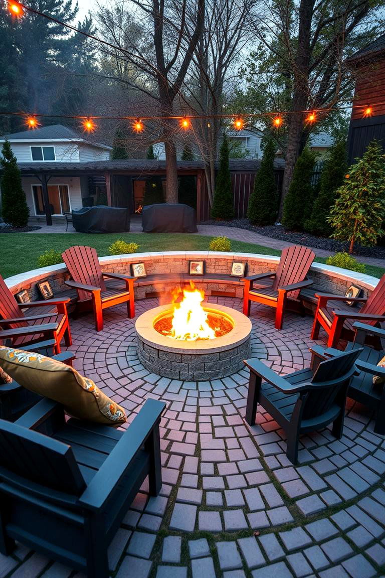 Fire Pit in a Circular Seating Area - 25 Fire Pit Ideas