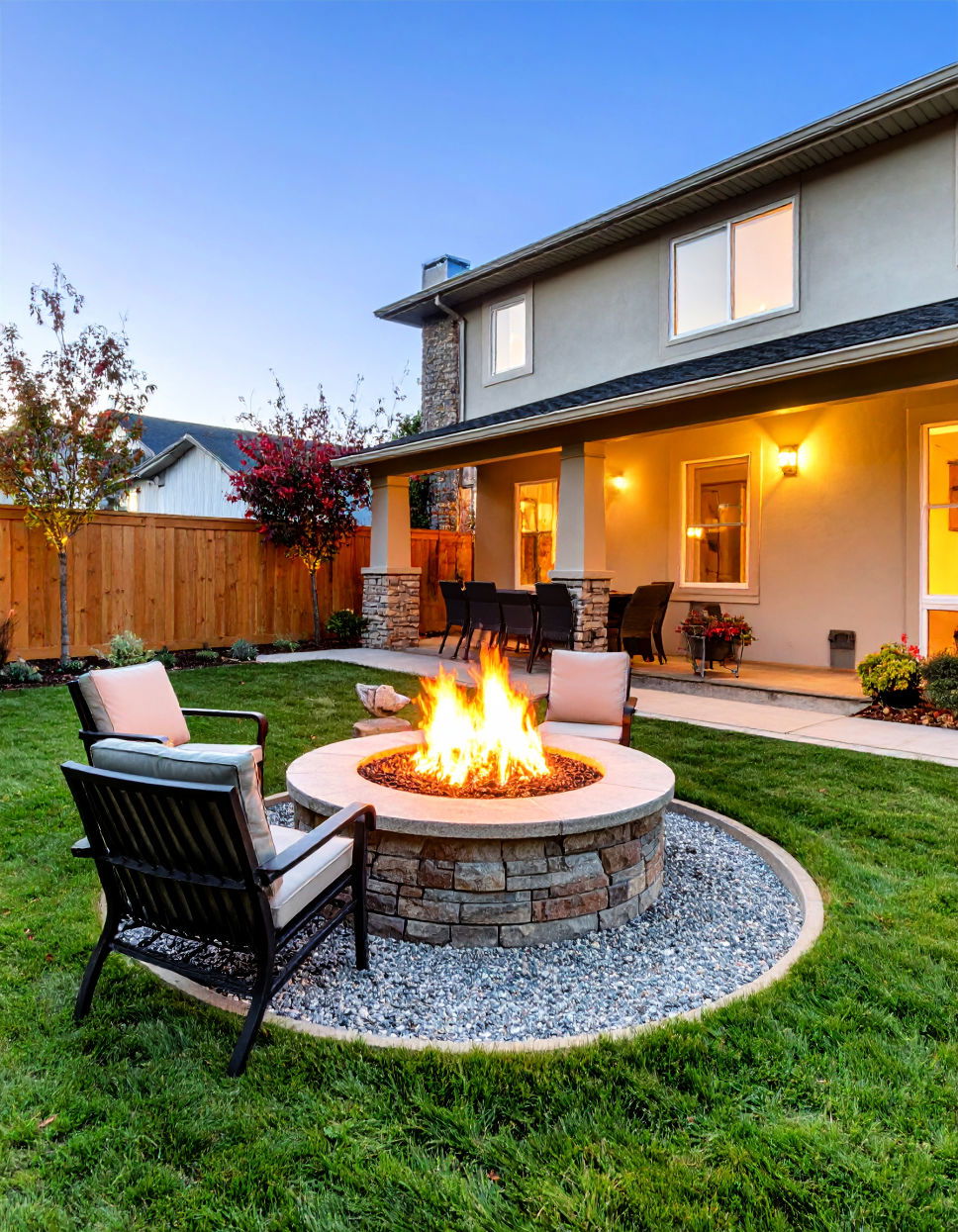 Fire Pit in a Pit Design