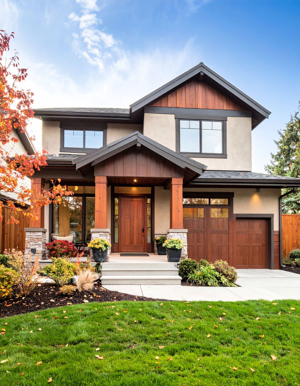 Firefly Use Chocolate Brown to Accent Stucco If your home features stucco as the primary ext