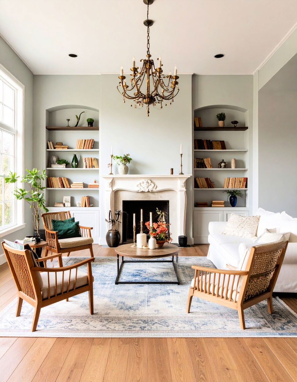 Customizing Built-In Shelves Around Fireplace