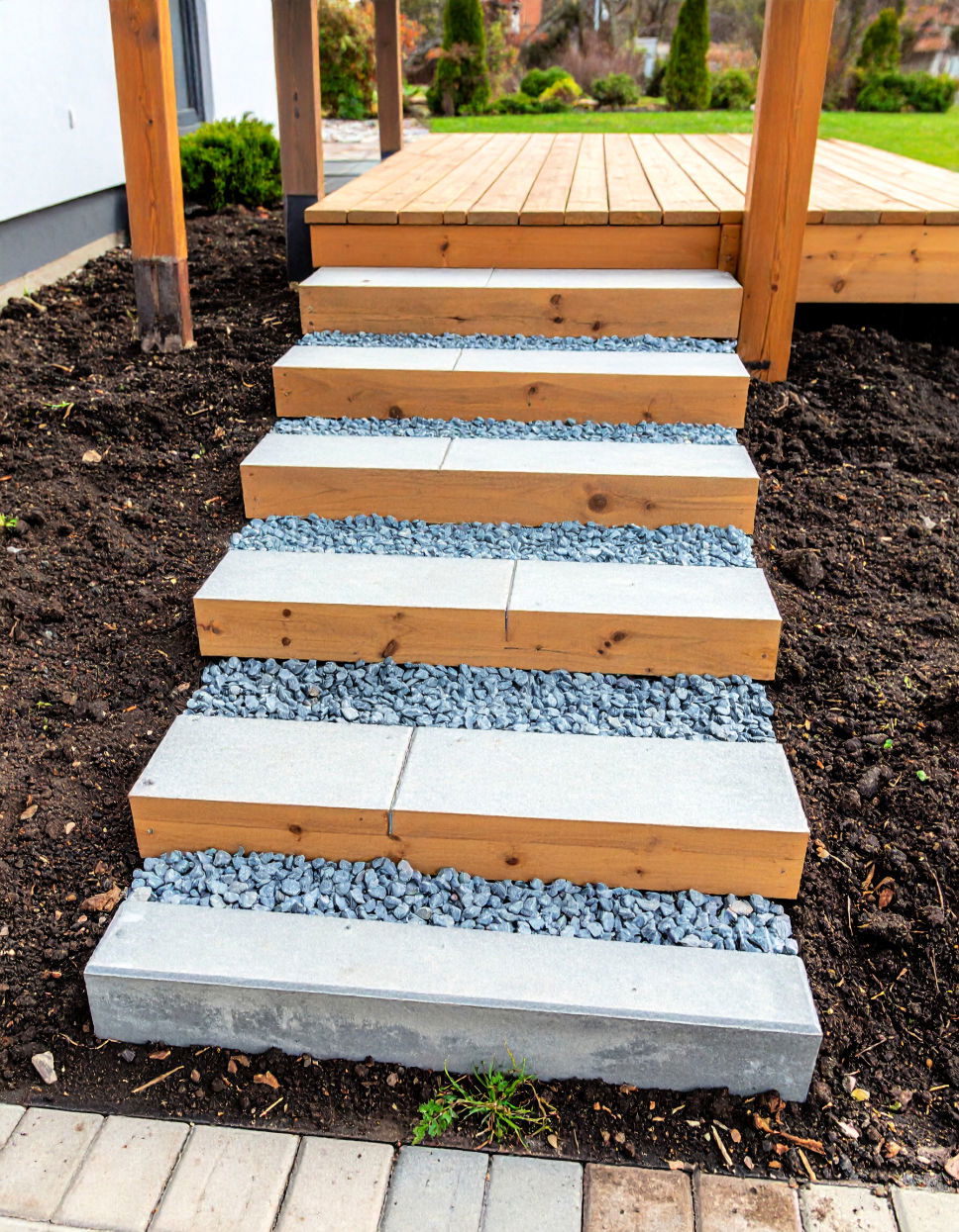 Flagstone Steps Idea with Gravel Filler