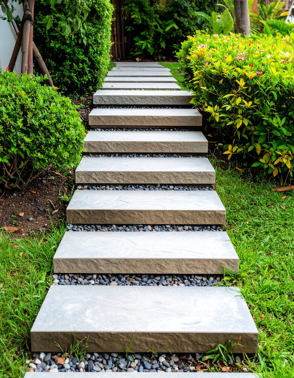 Flagstone Steps in Zen Garden