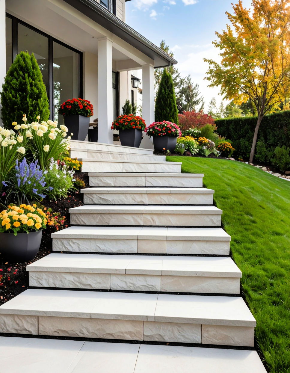 Flagstone Steps with Contemporary Twist