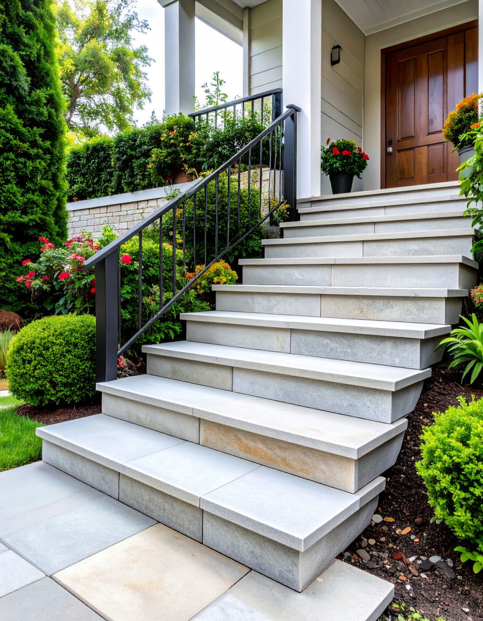 Flagstone Steps with Greenery