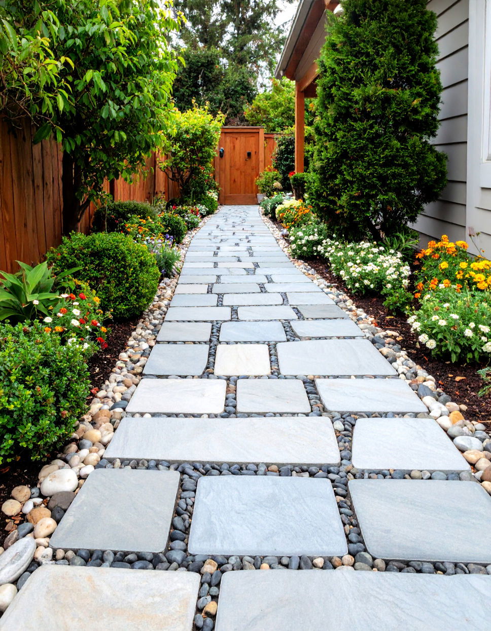 Flagstone Walkway with Accent Stones