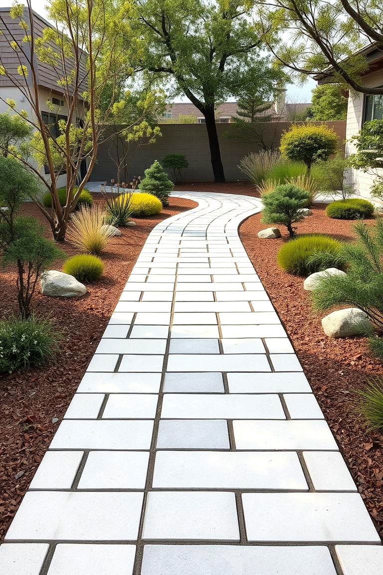 Flagstone Walkway with Minimalistic Design - 25 Flagstone Walkway Ideas