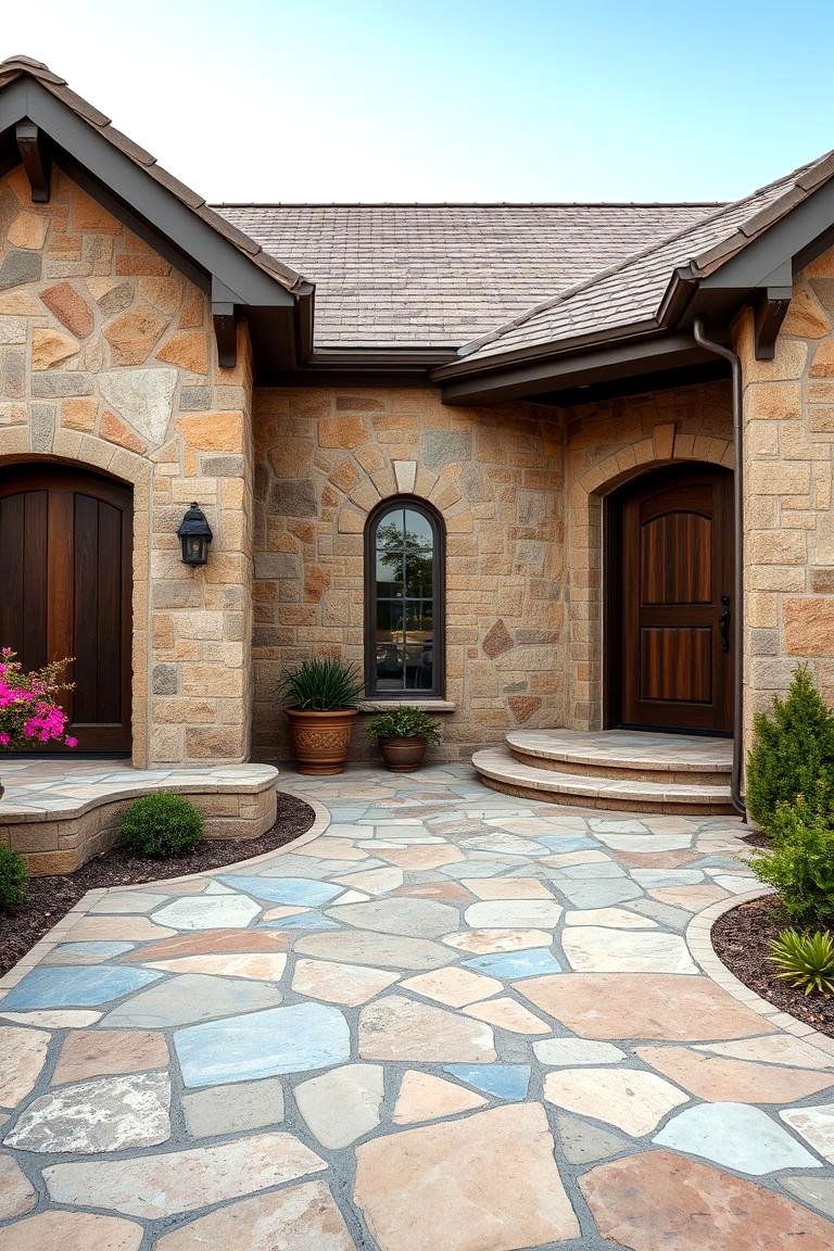 Flagstone for Expansive and Irregular Patterns - 25 Types of Exterior House Stone