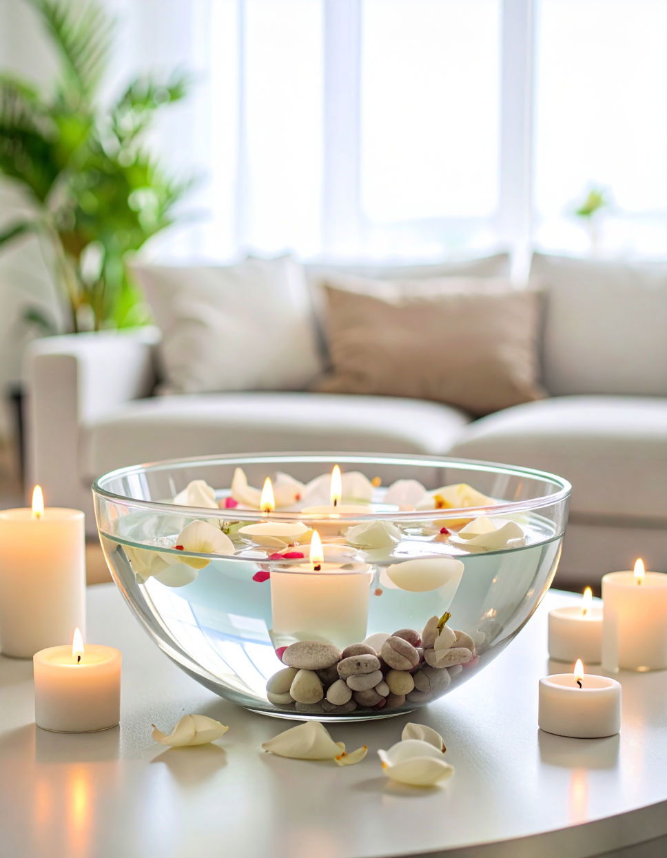 Floating Candles in a Decorative Bowl
