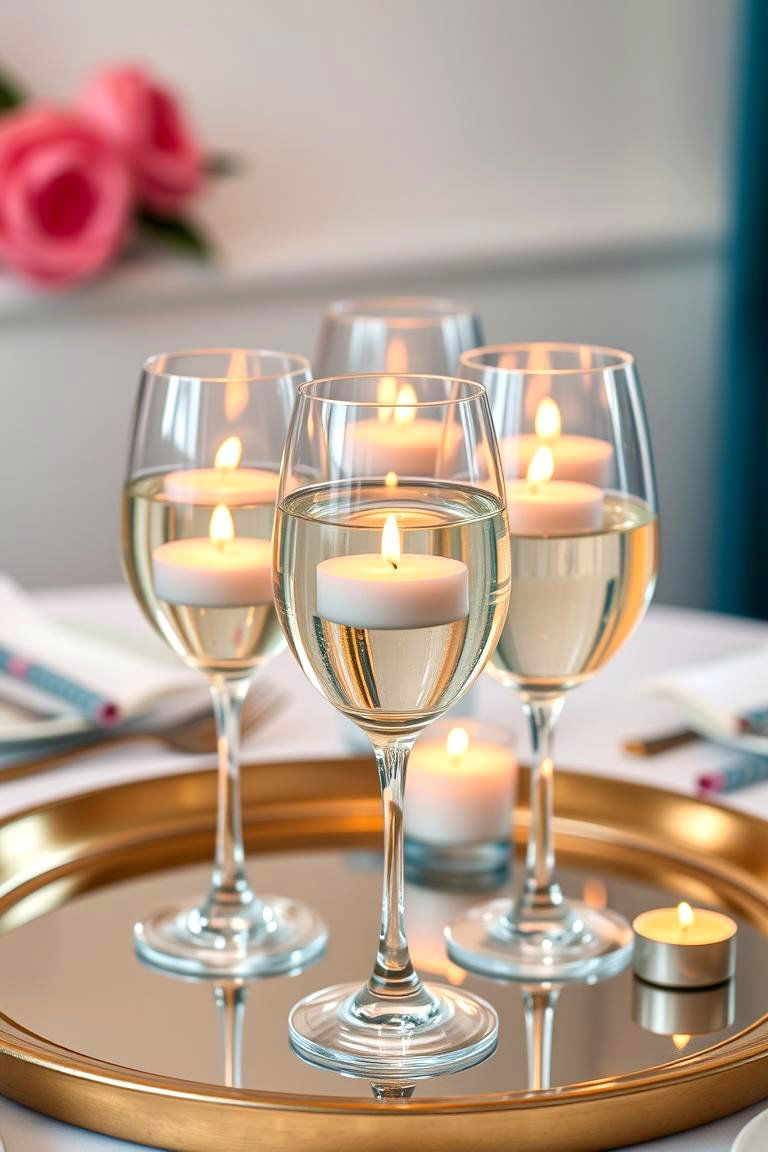 Floating Candles in a Wine Glass - 25 Decorating With Candles