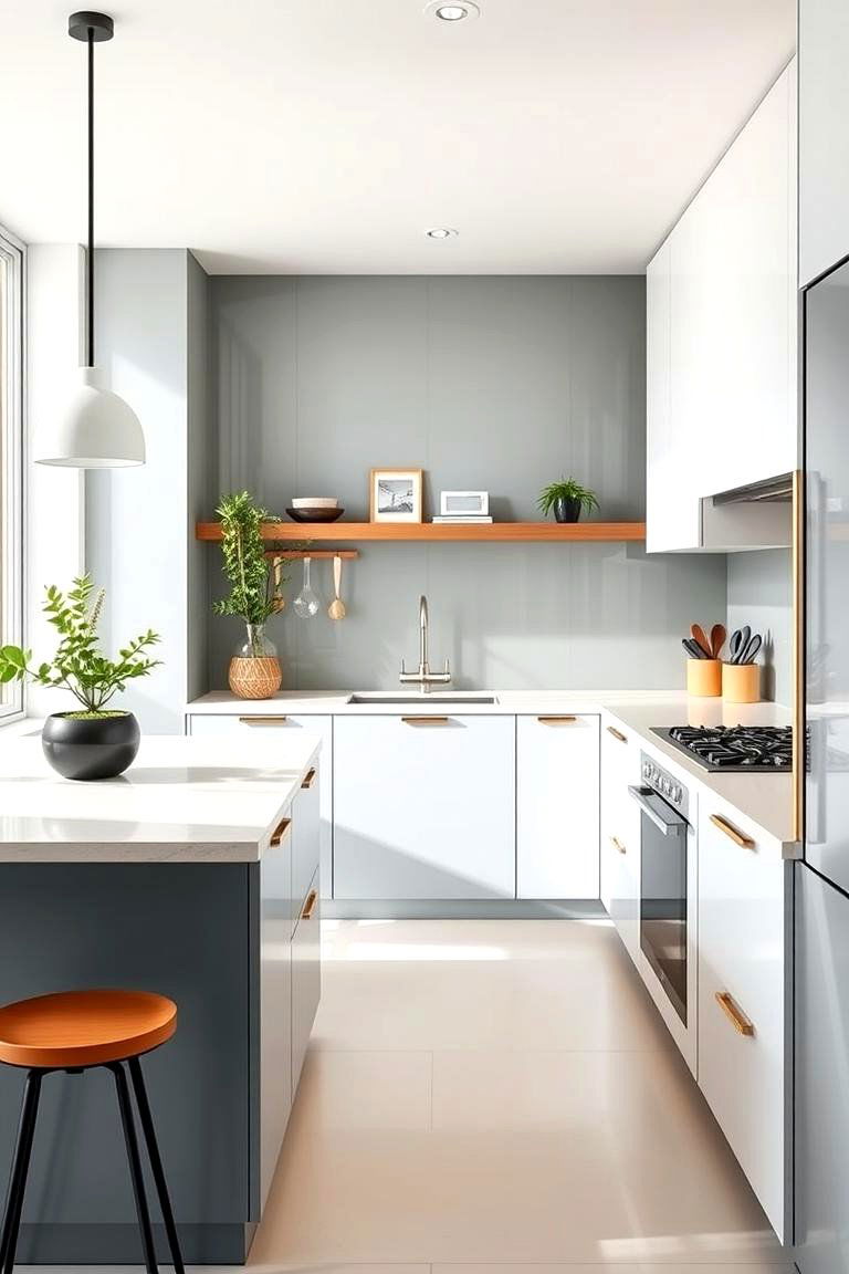 Floating Countertops - 25 Townhouse Kitchen Ideas