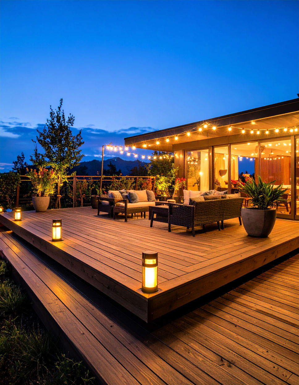 Floating Deck with Built In Lighting
