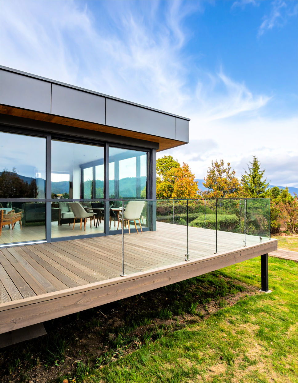 Floating Deck with Glass Railing