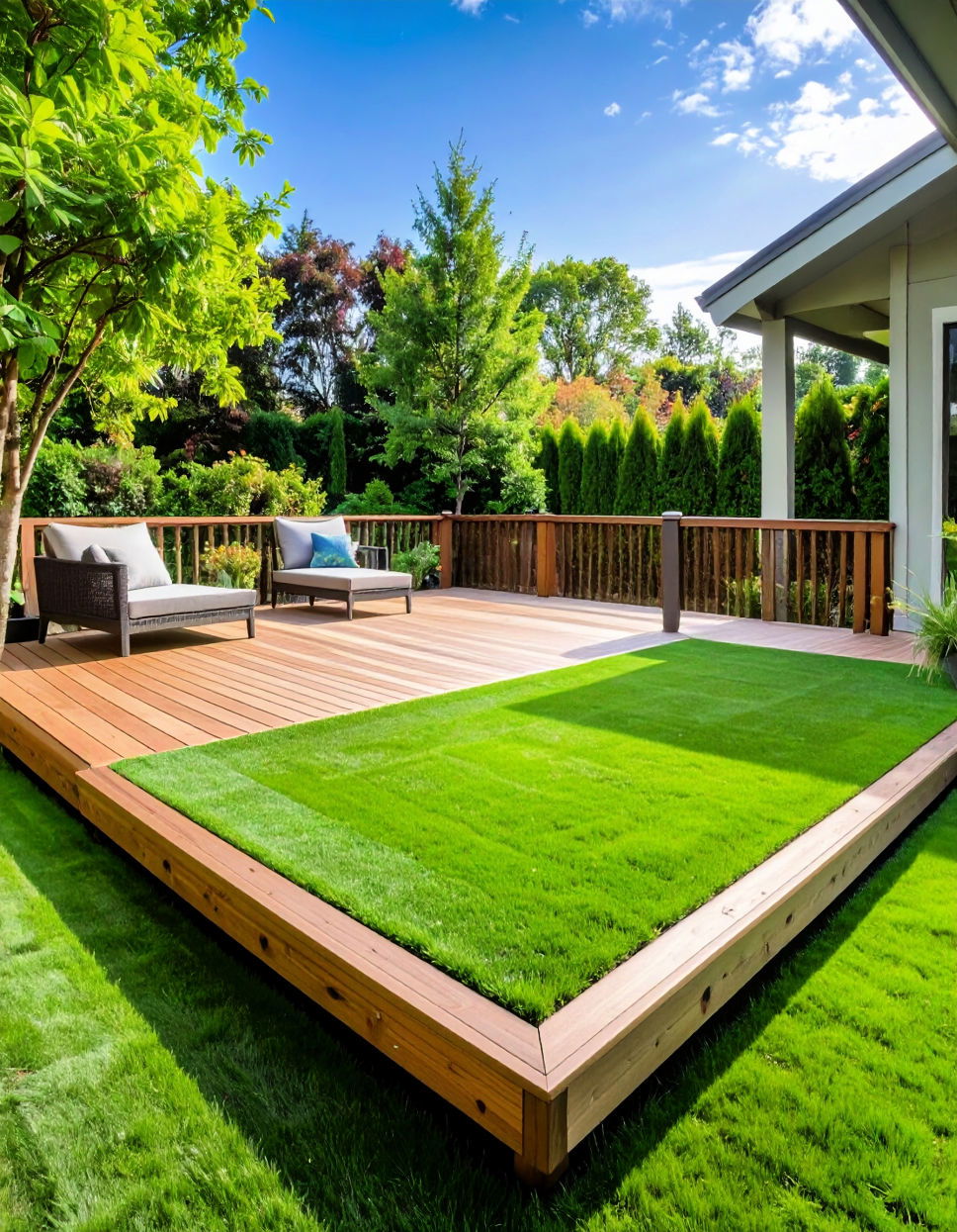 Floating Deck with Grass Flooring