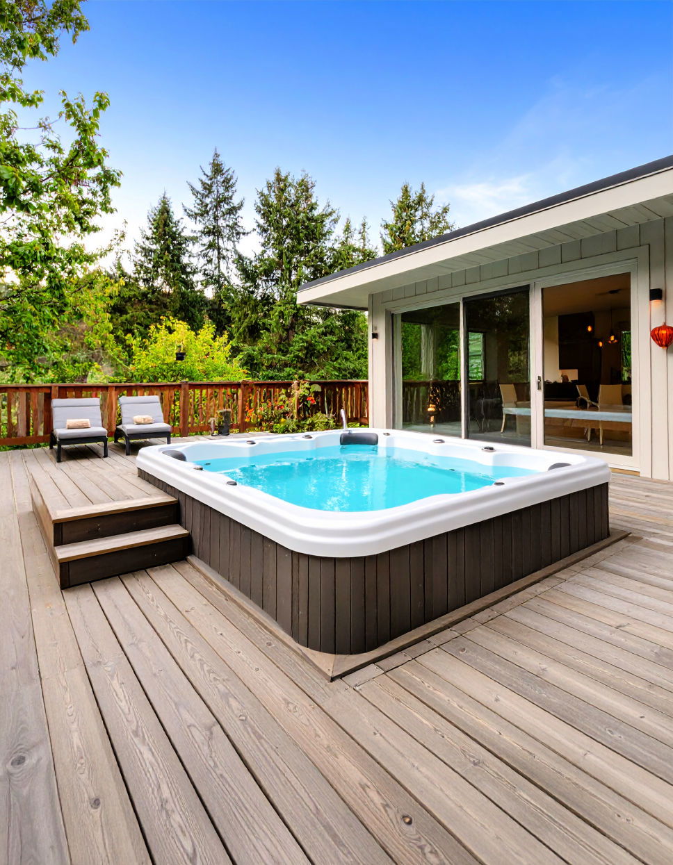 Floating Deck with Hot Tub