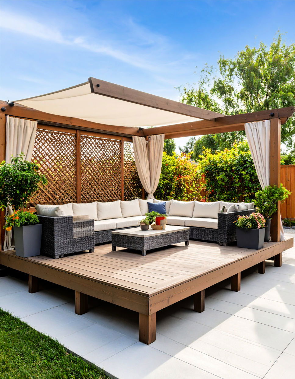 Floating Deck with Privacy Screen