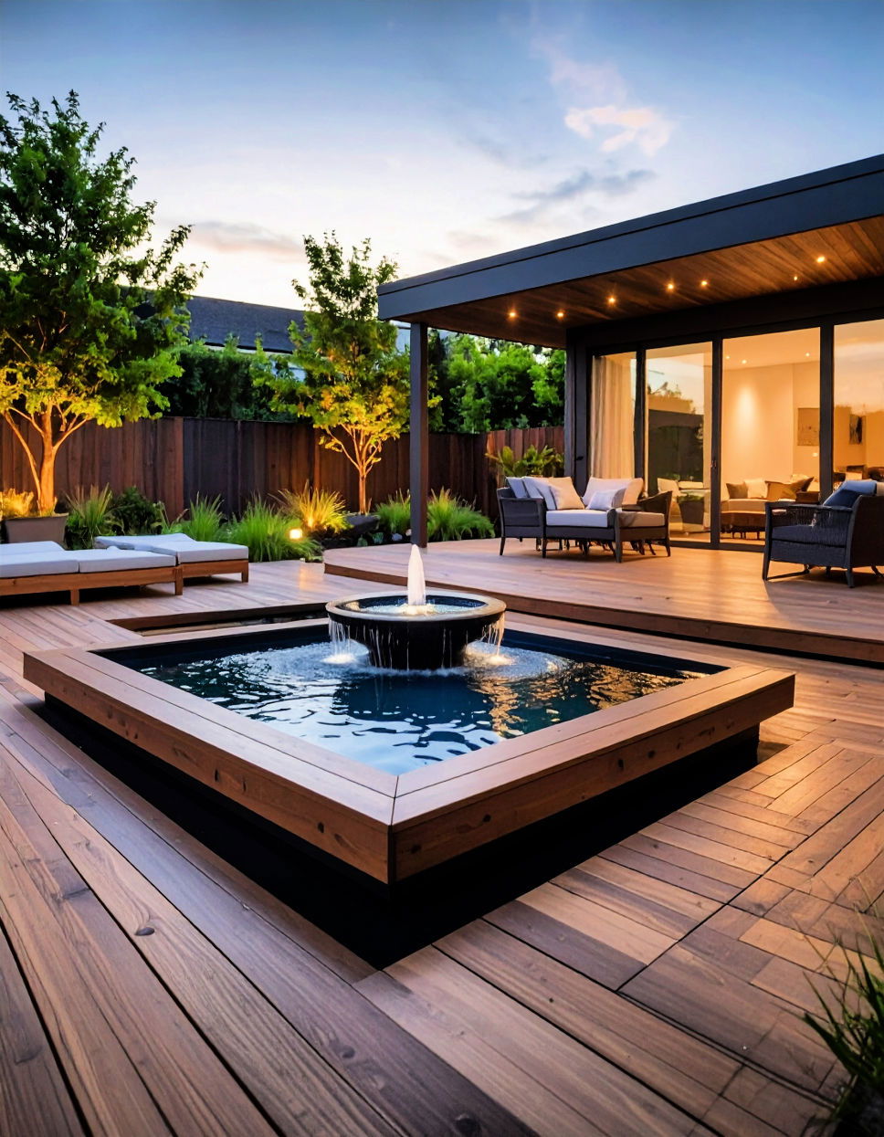 Floating Deck with Water Feature