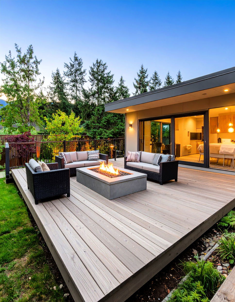 Floating Deck with a Fire Pit idea