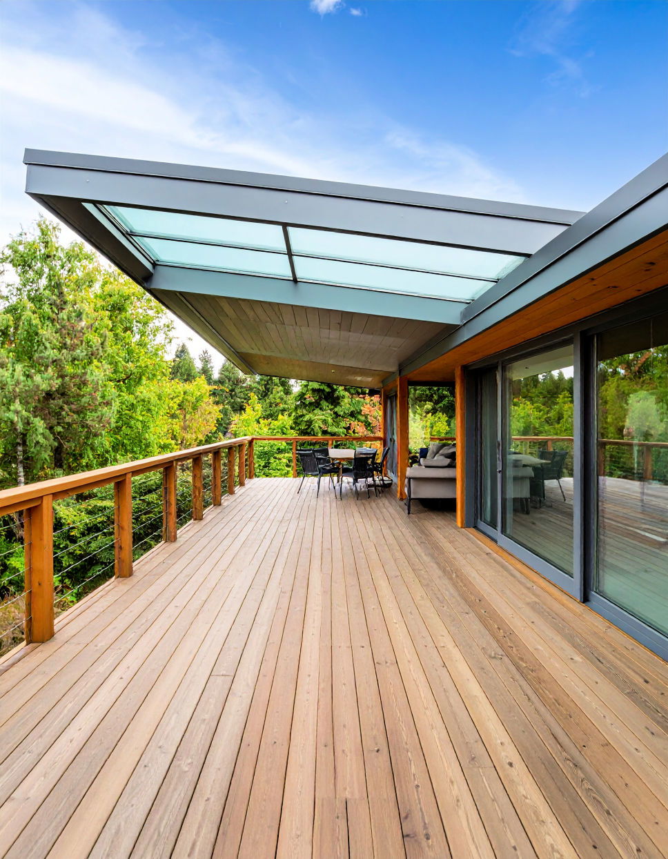 Floating Deck with a Skylight