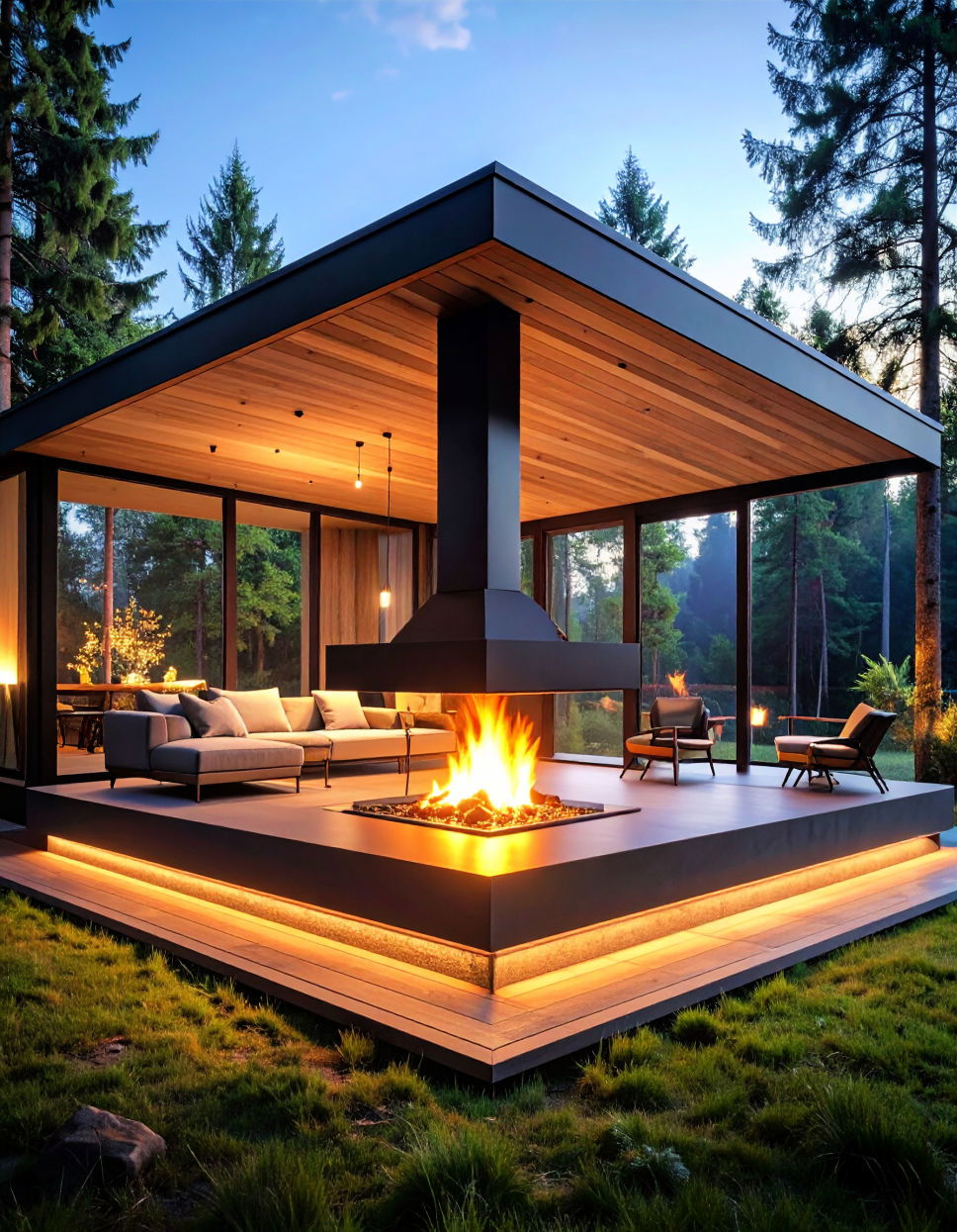 Floating Fireplace Cabin Fireplace Ideas