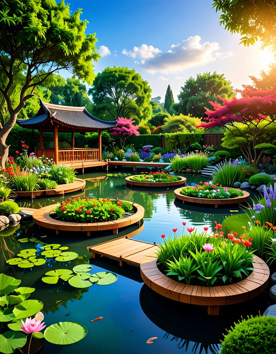 Floating Fish Pond Garden