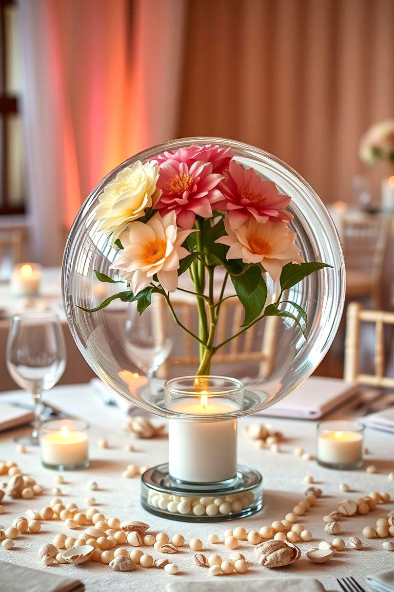 Floating Globe Centerpieces - 25 Floating Wedding Centerpiece Ideas