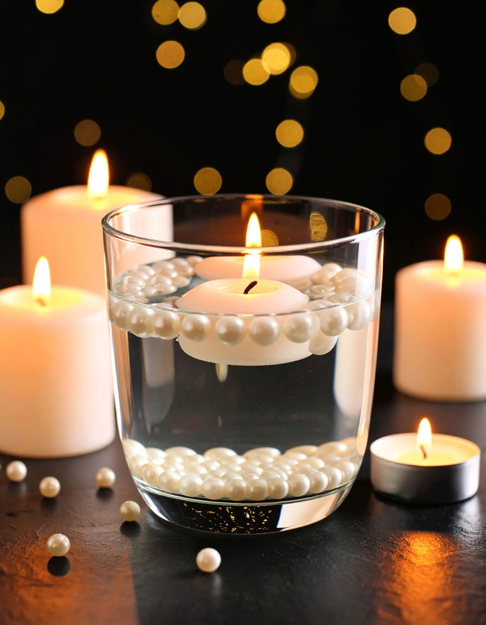 Floating Pearls and Candles idea