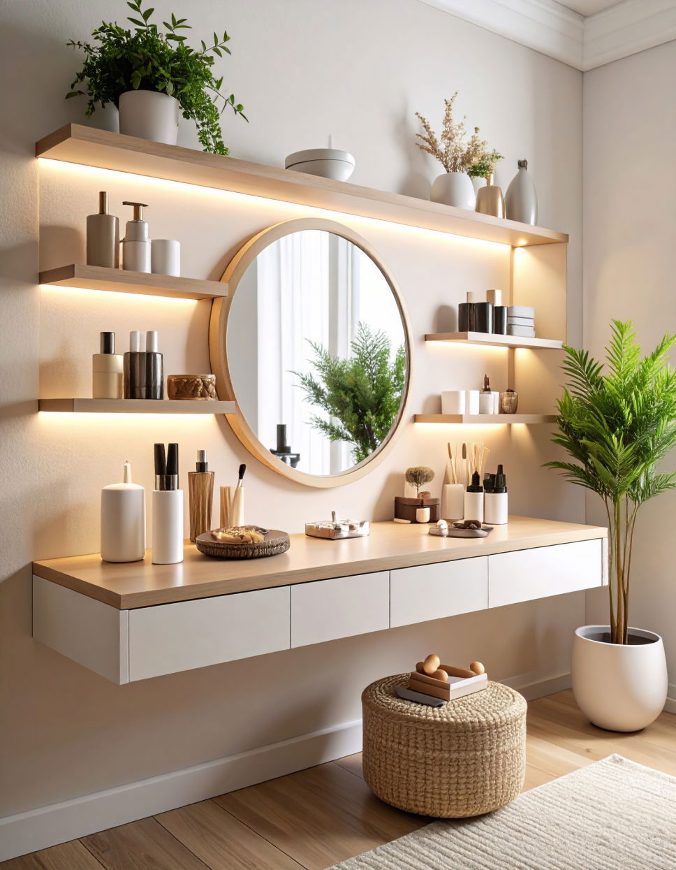Floating Shelf Vanity for Space Efficiency