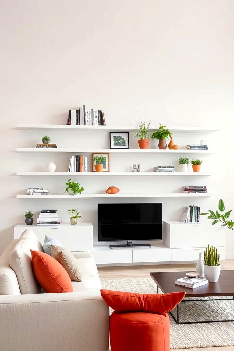 Floating Shelves Wall - 25 Feature Wall Ideas