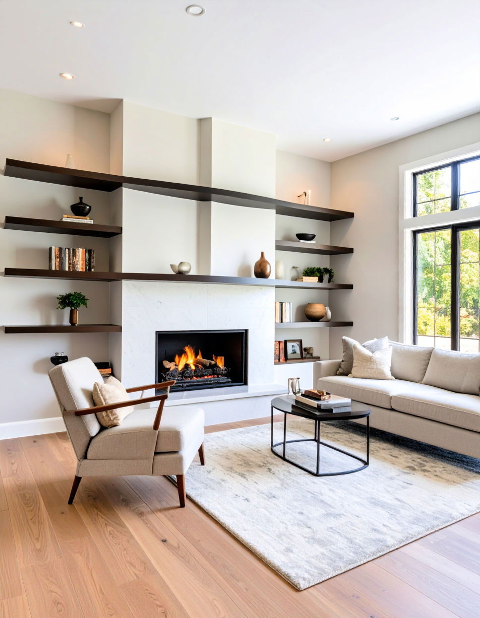 Floating Shelves With Curved Design