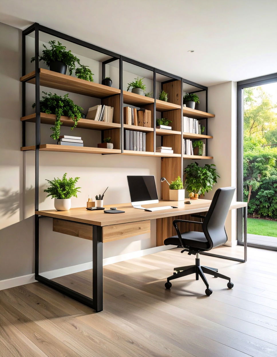 Floating Shelves With Desk