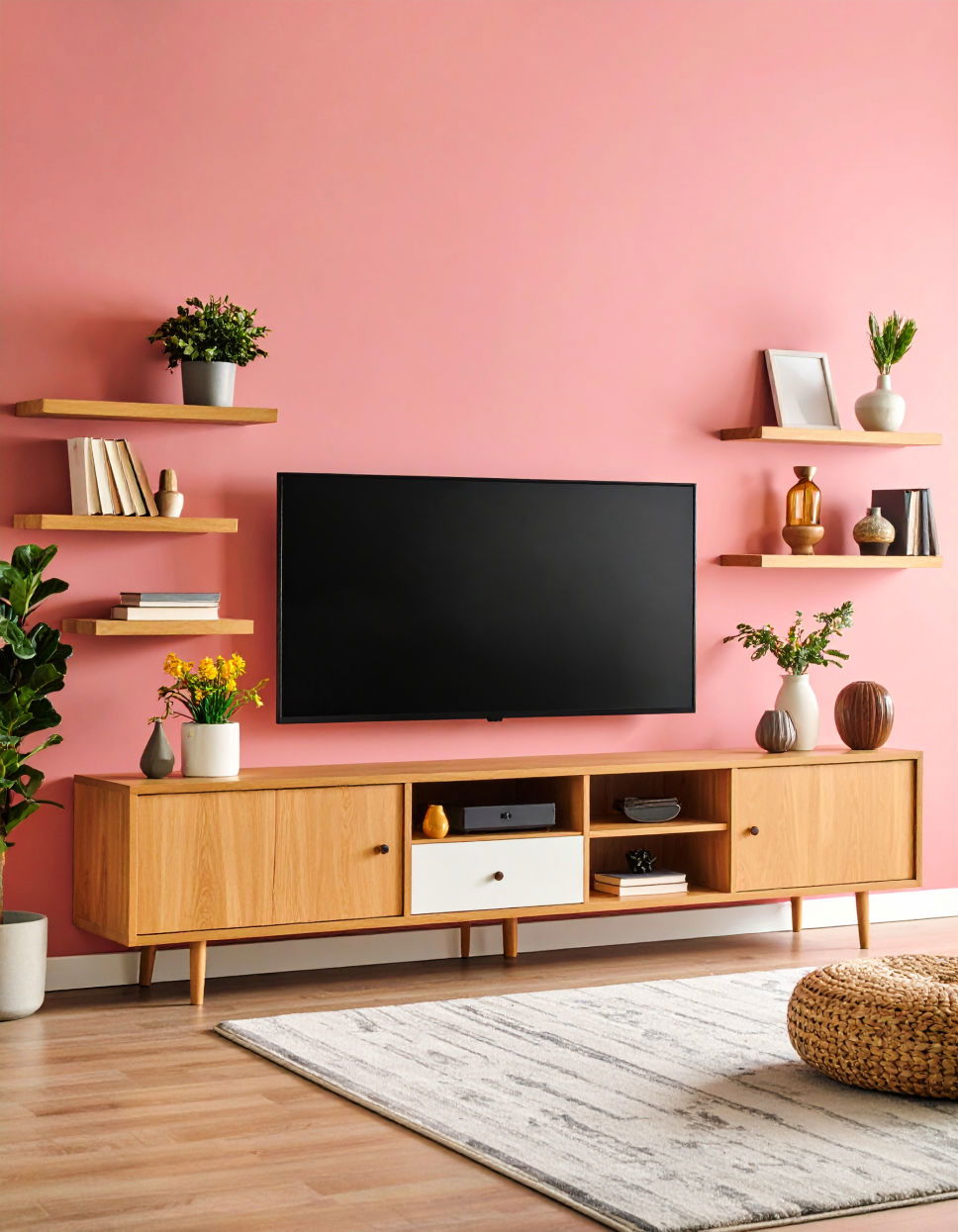 Floating Shelves for Functionality Tv Wall Ideas