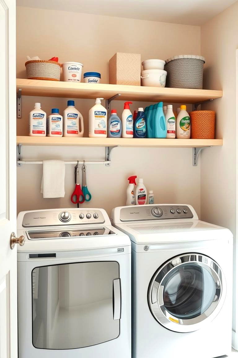 Floating Shelves in the Laundry Room - 25 Floating Shelves Ideas