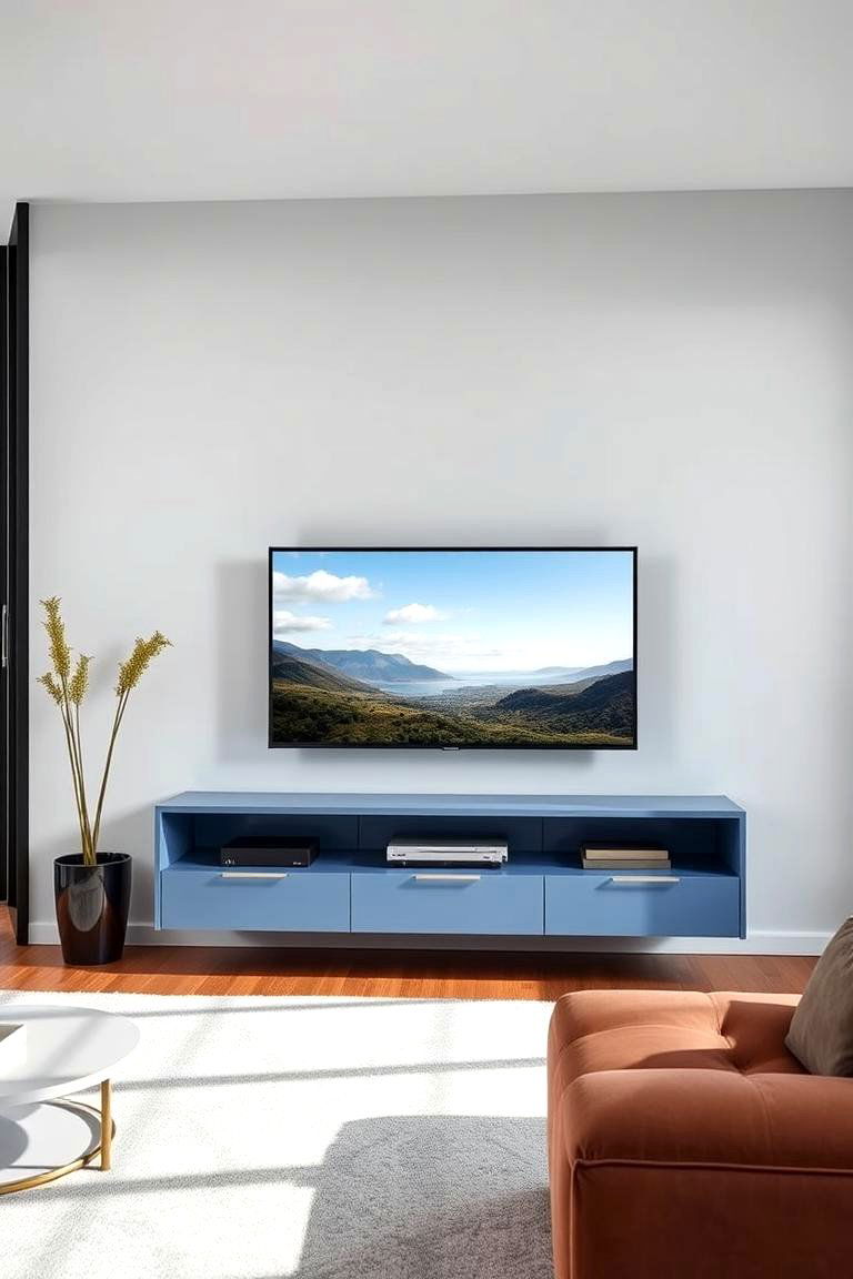 Floating TV Stand for Modern Appeal - 25 Tv Room Ideas