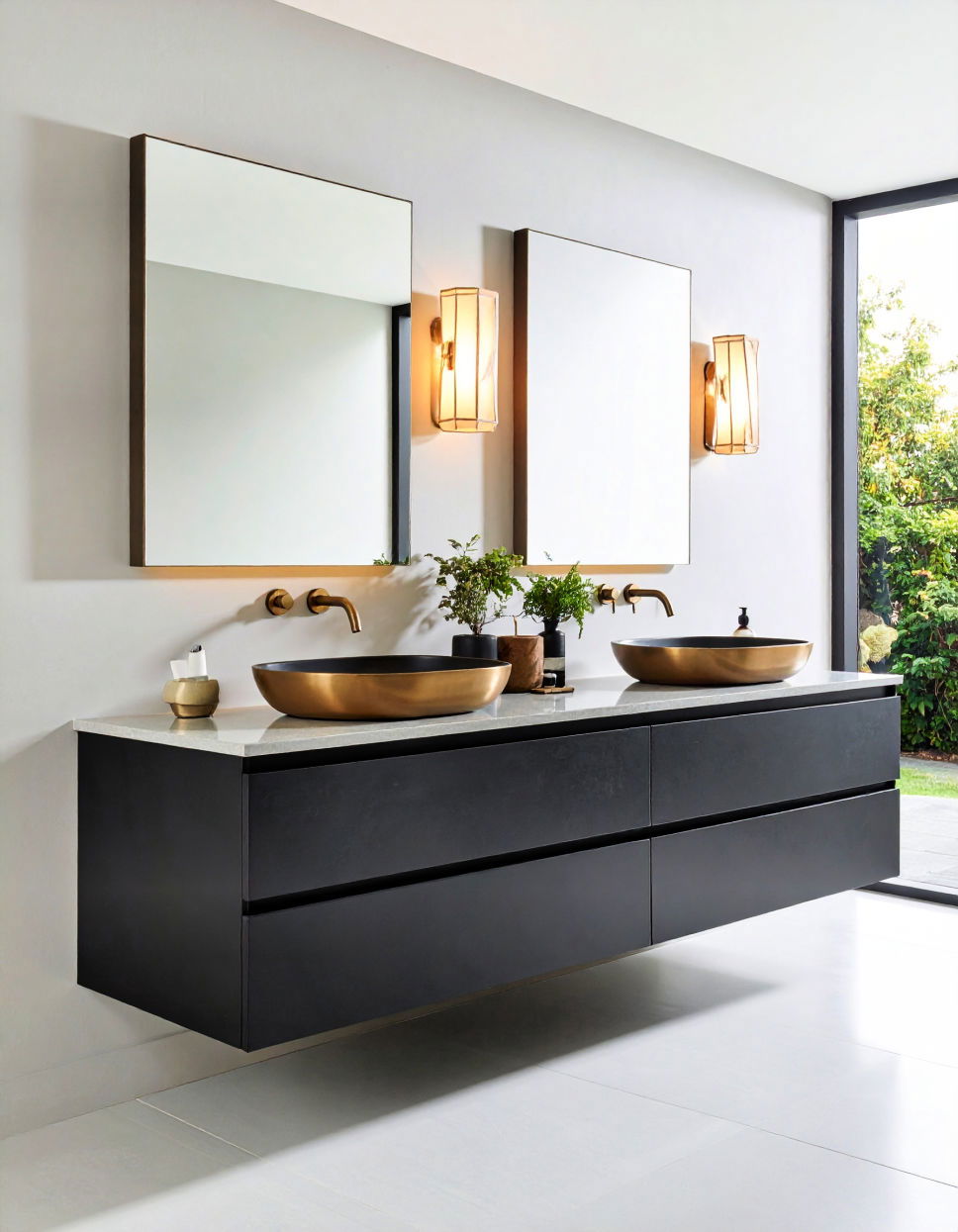 Floating Vanity With Dual Sinks