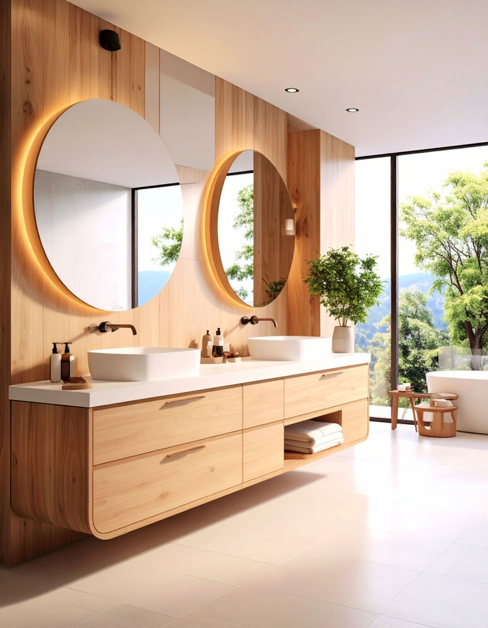 Floating Vanity With Rounded Edges