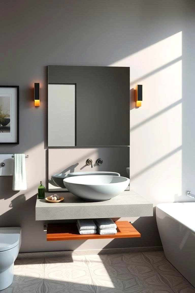Floating Vanity with Vessel Sink for a Trendy Look - 25 Floating Vanity Bathroom Ideas