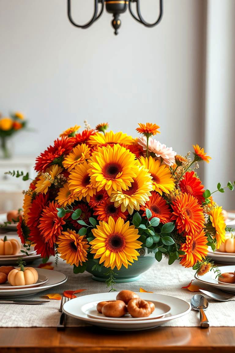 Floral Centerpiece Focus - 25 Thanksgiving Table Settings