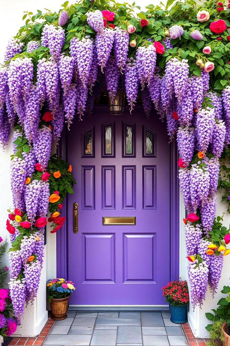 Floral Displays on the Door Frame - 25 Front Door Decor Ideas