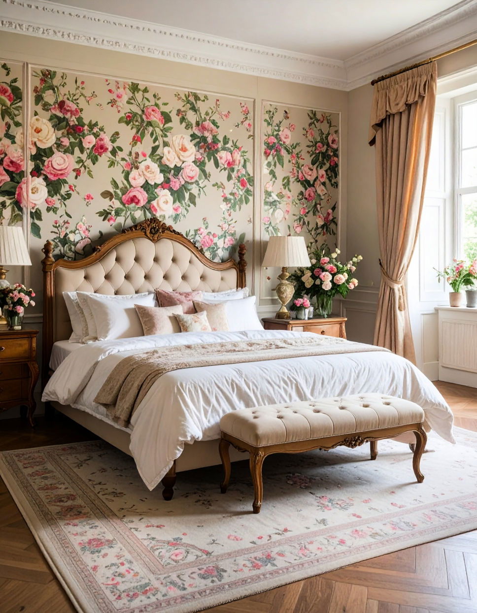 Floral Motifs for a Timeless Touch Victorian Bedroom Ideas