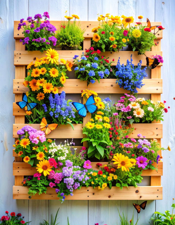 Flower Wall Pallet Garden Vertical Pallet Garden Ideas