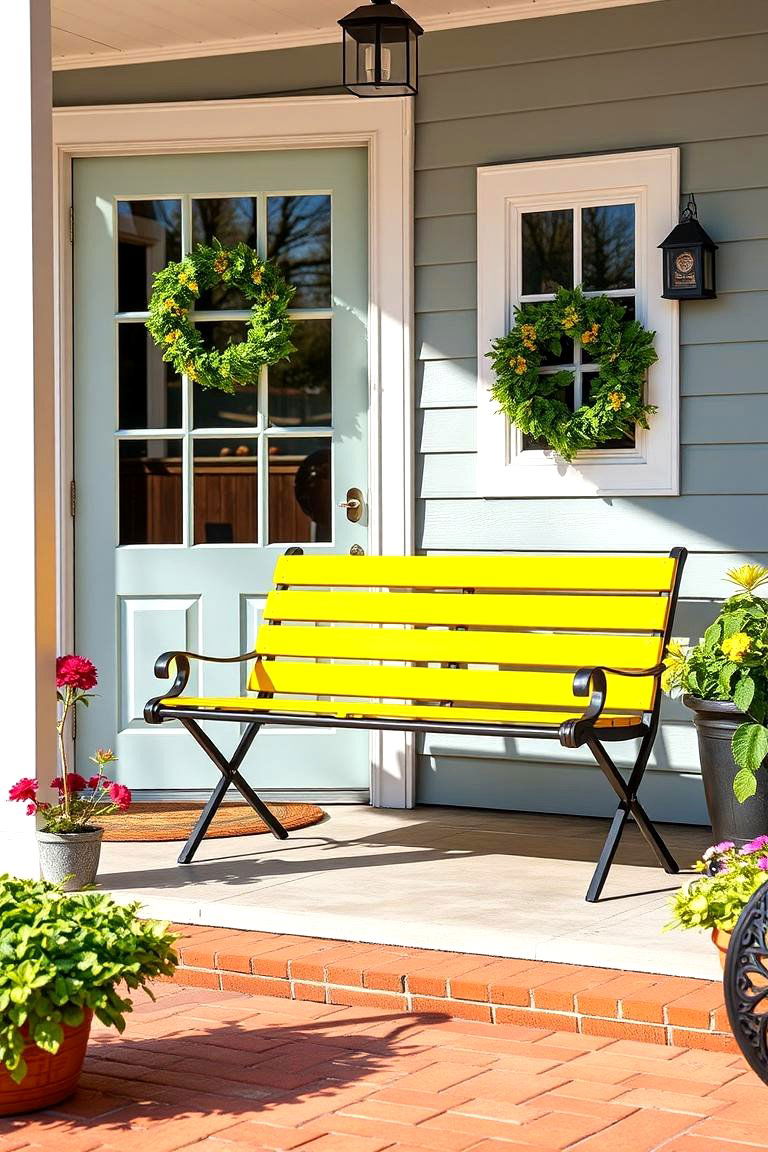 Foldable Bench for Space Saving Solutions - 25 Front Porch Bench Ideas