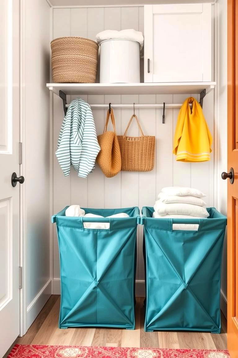 Foldable Laundry Hampers - 25 Tiny House Storage Ideas